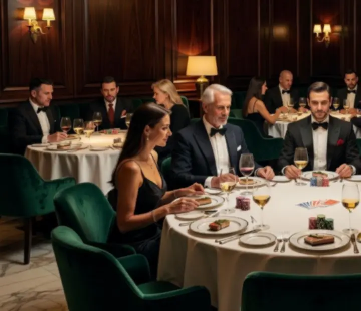 Cinematikus fényekkel megvilágított luxus éttermi esemény a MagyarVenue-ban