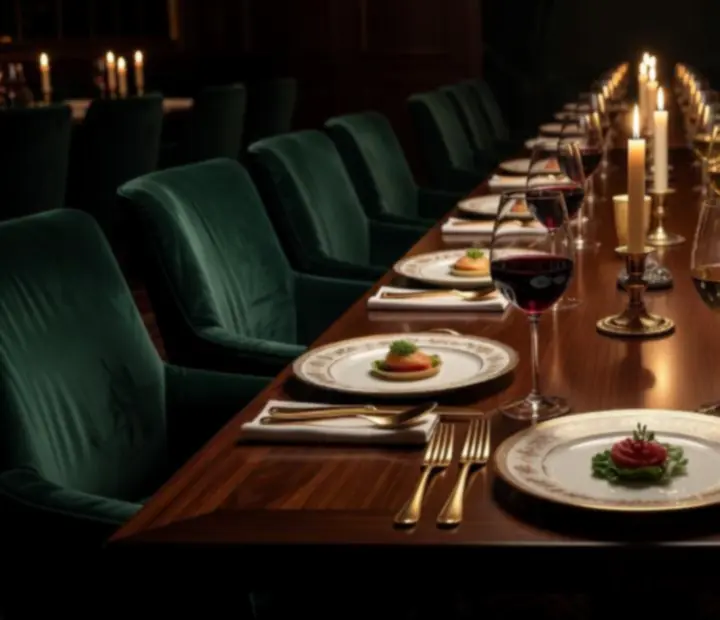 Luxus gourmet asztal elegáns tálalással a MagyarVenue étteremben